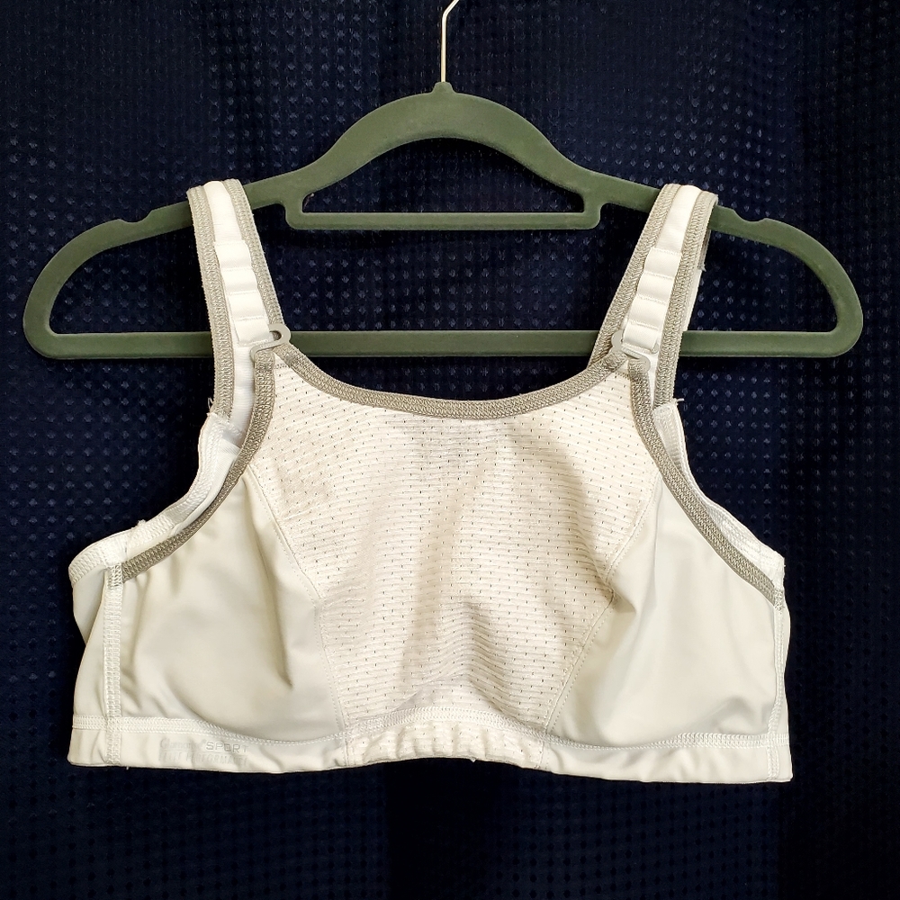 Glamorise Sports Bra Gray and White for Ultimate Support